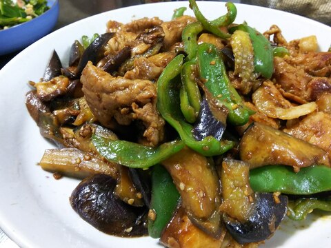 夏野菜と豚肉の甜麺醤炒め